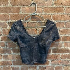 Black Tie-Dye Women's Top